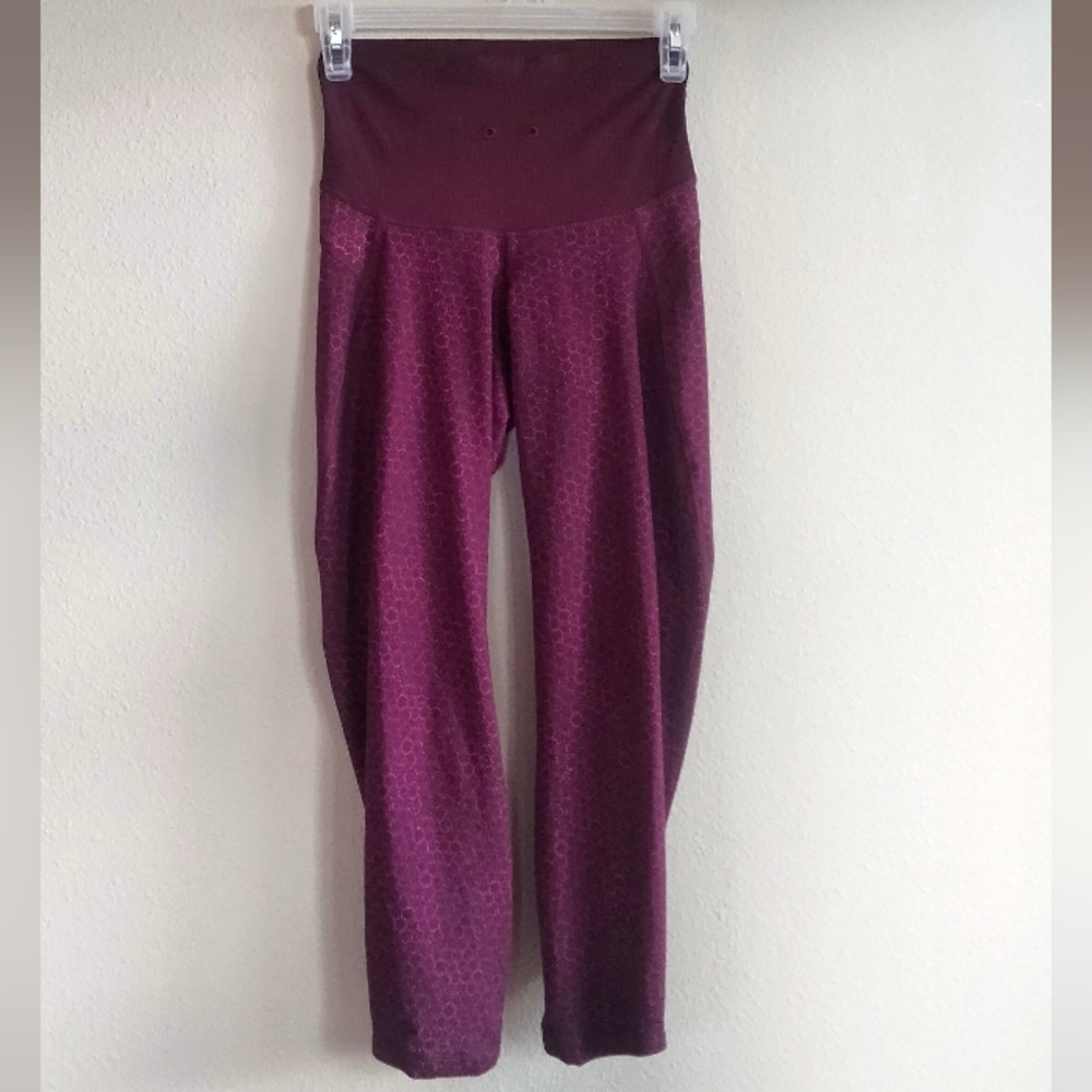 Lululemon Purple / Pink High-Waist Patterned Leggings With Tapered Legs